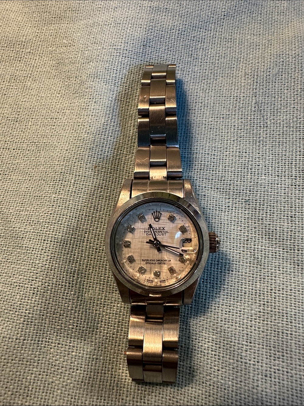 Stainless Steel Watch with Silver Dial and Diamond Markers